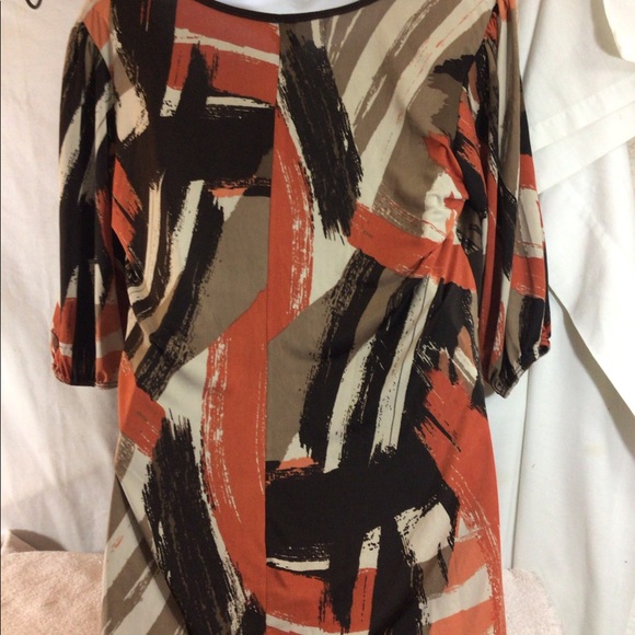 Woman’s Sz 2XL ORANGE USA 1/4 Slv Multicolor Shirt - Picture 7 of 11